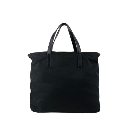 PRADA Tessuto Triangle Logo Front Pocket Two-way Handbag Shoulder bag Black Vintage kuap33