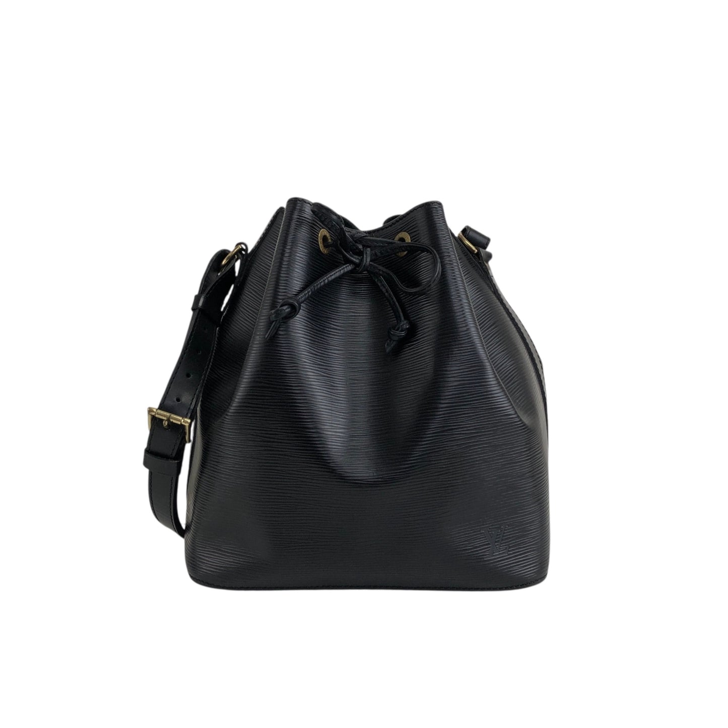 LOUIS VUITTON Epi Drawstring Shoulder bag Black Vintage gh8xjw