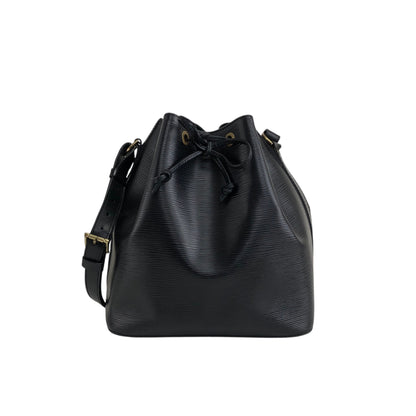 LOUIS VUITTON Epi Drawstring Shoulder bag Black Vintage gh8xjw