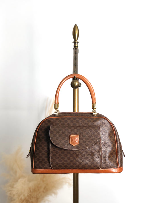 CELINE Macadam Blason Handbag Brown Vintage sw7bj6