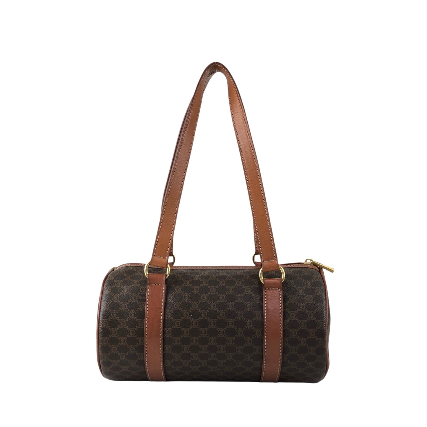 CELINE Macadam Blason Handbag Brown Vintage d4wvhf