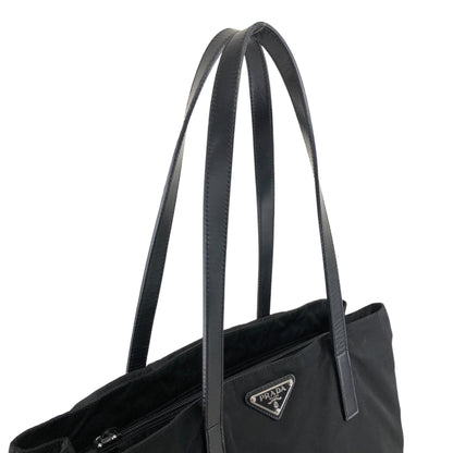 PRADA Triangle Logo Shoulder bag Totebag Black Vintage sub6jt