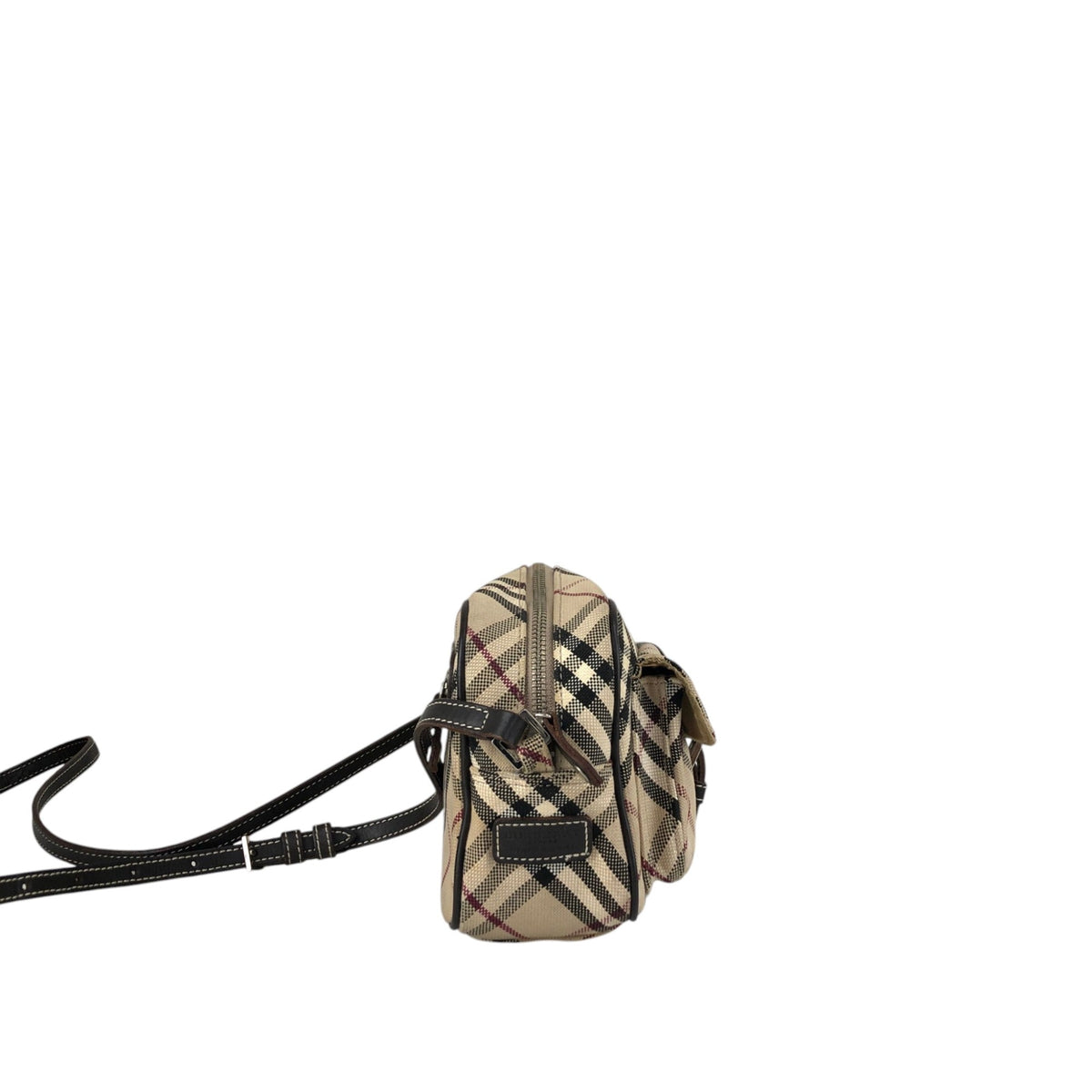 BURBERRY Check Front Buckle Shoulder bag Beige Vintage v45pfb