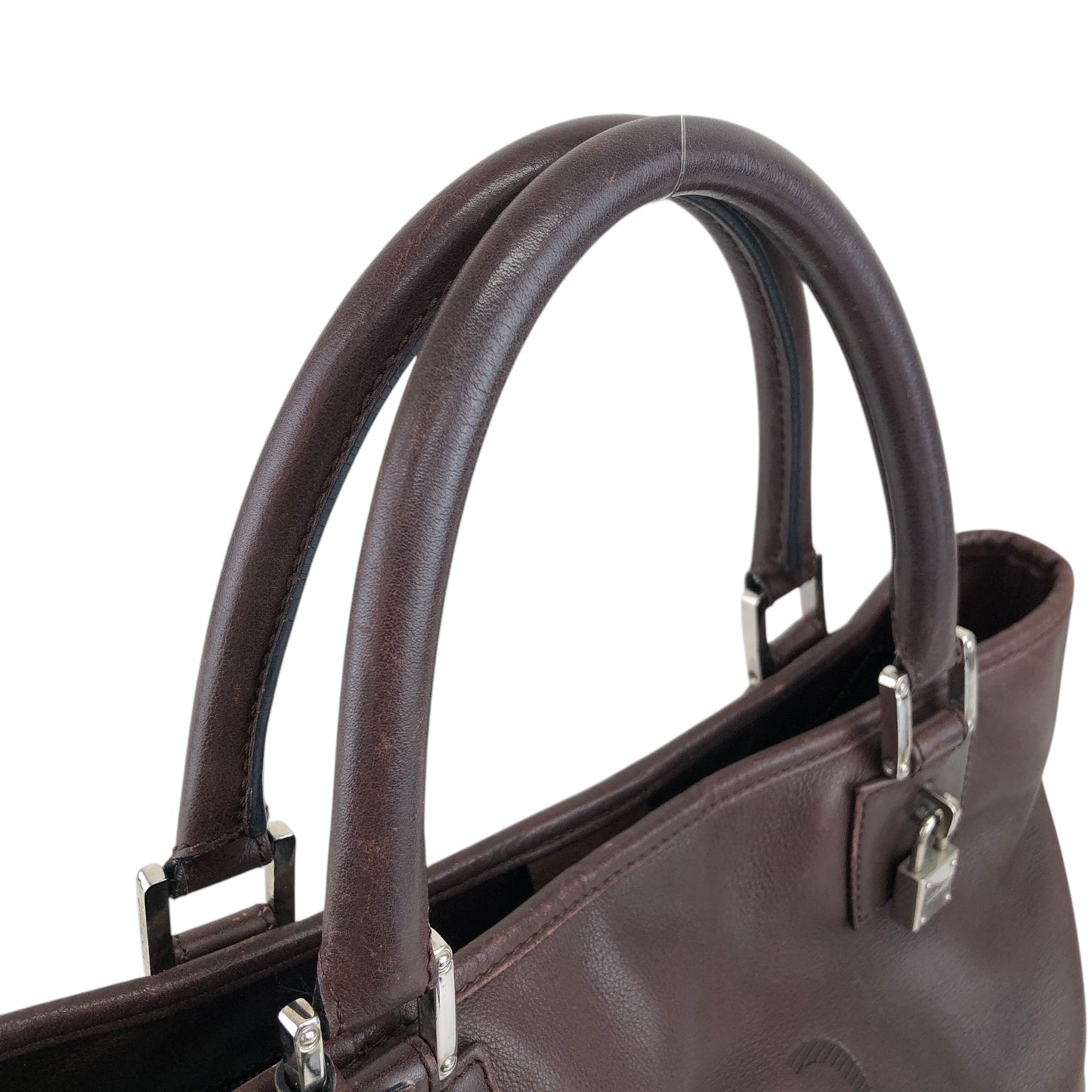 LOEWE Anagram Handbag Brown Vintage zudk4x