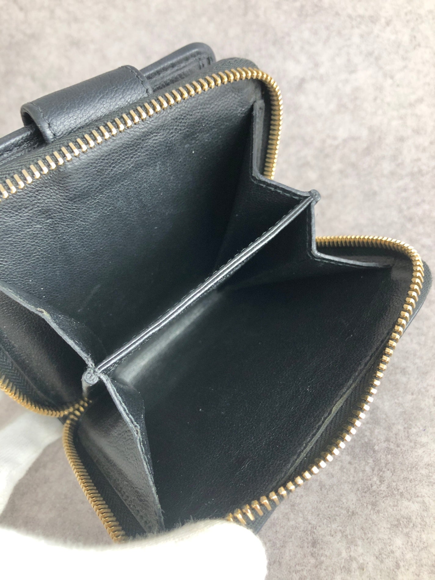 Yves Saint Laurent YSL Logo Folded Wallet Black Vintage xjddhr