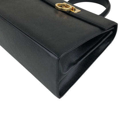 Salvatore Ferragamo Gancini Two-way Handbag Shoulder bag Black Vintage 67icsp
