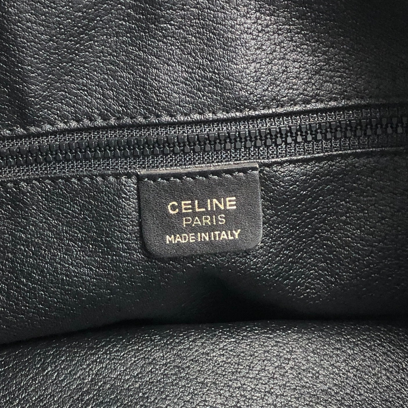 CELINE Blason Drawstring Shoulder bag Black Vintage 2vim3n