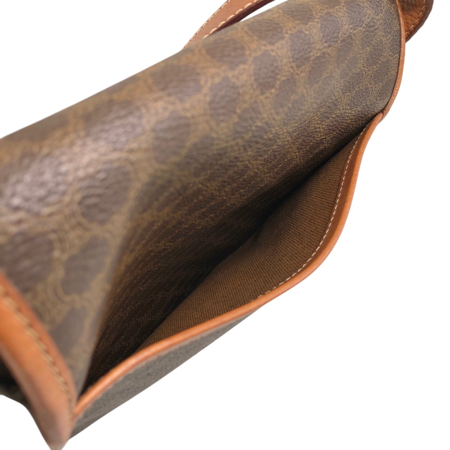 CELINE Macadam Front Buckle Shoulder bag Brown Vintage 5zhw5w