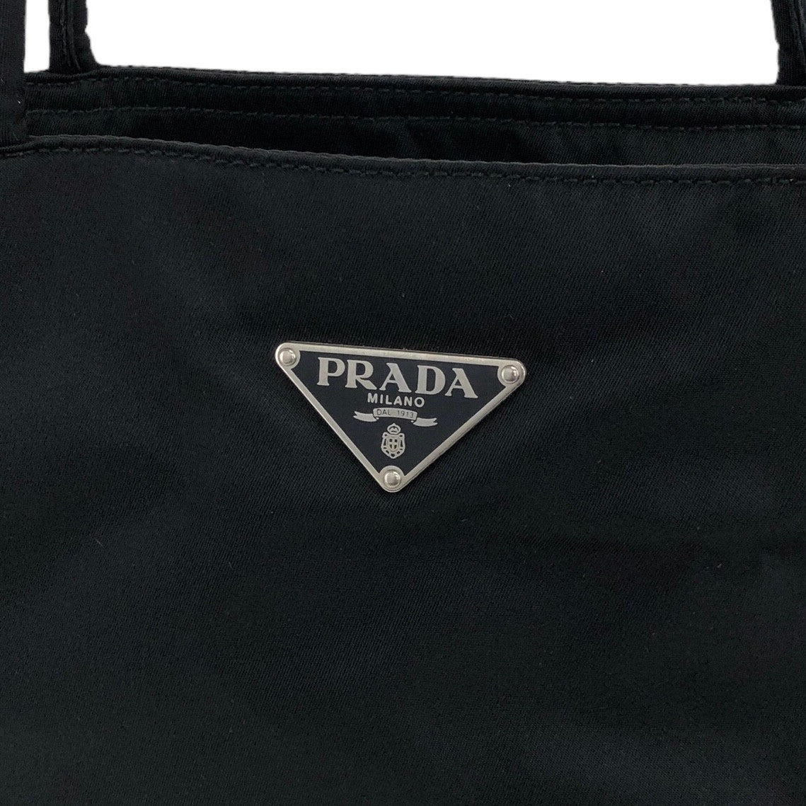 PRADA Triangle Logo Handbag Totebag Black Vintage 2a4arb