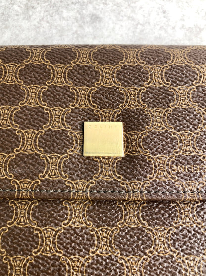 CELINE Macadam Long Wallet Brown Vintage hsaduk