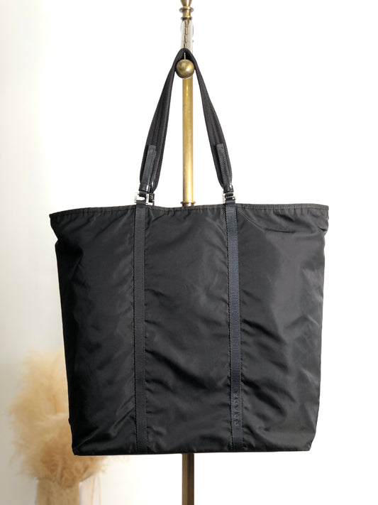 PRADA Tessuto Triangle Logo Totebag Black Vintage ehdcz6