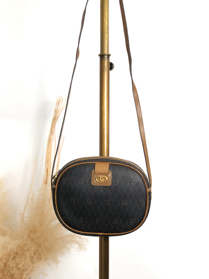 Christian Dior Honeycomb Pattern Shoulder bag Black Vintage nz4vwk