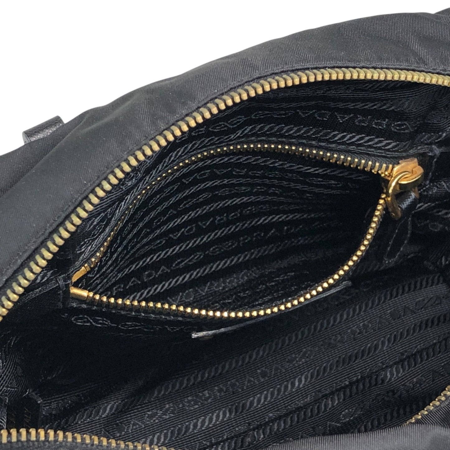 PRADA Triangle Logo Two-way Small Boston bag Shoulder bag Black Vintage 8z5ju7