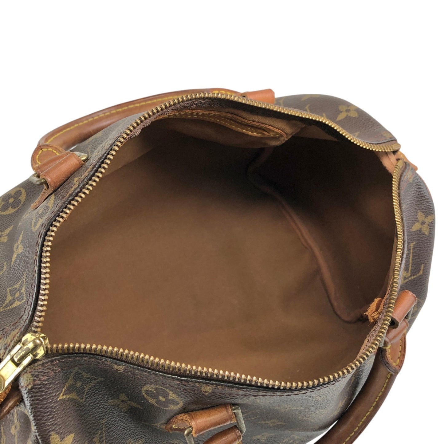 LOUIS VUITTON Monogram Handbag  Boston bag Brown Vintage 46eajv