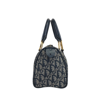 Christian Dior Trotter Padlock Handbag Navy Vintage hua5x2