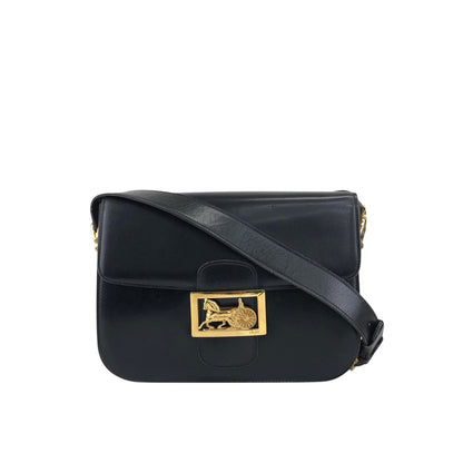 CELINE Horse Carriage Shoulder bag Black Vintage rx5dkd