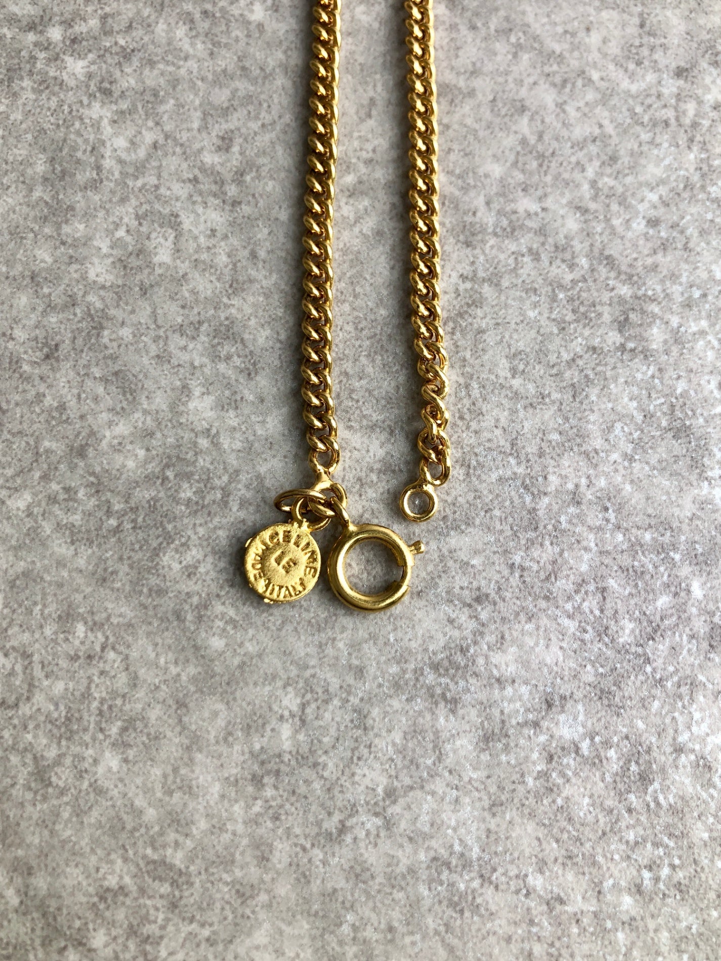 CELINE Blason Necklace Gold Vintage mf5tdd