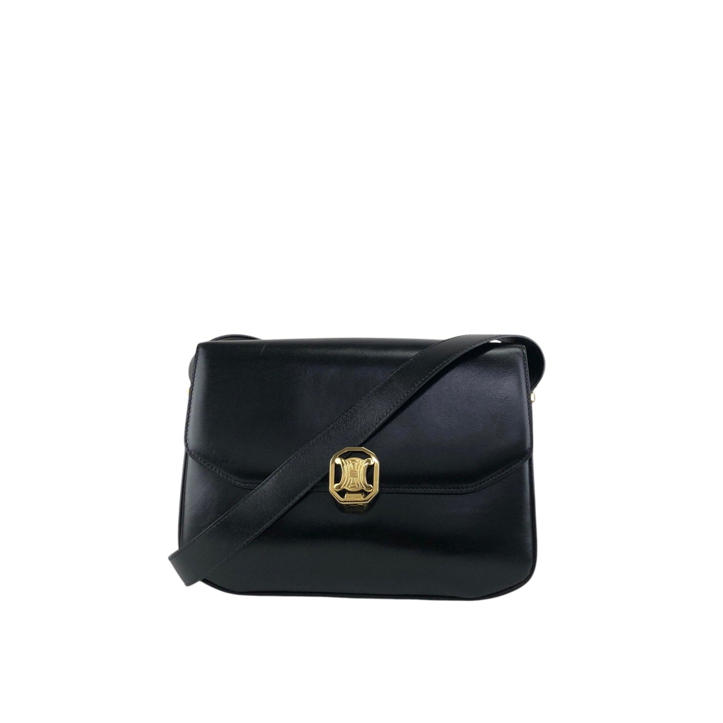 CELINE Blason Shoulder bag Black Vintage ad7eeu