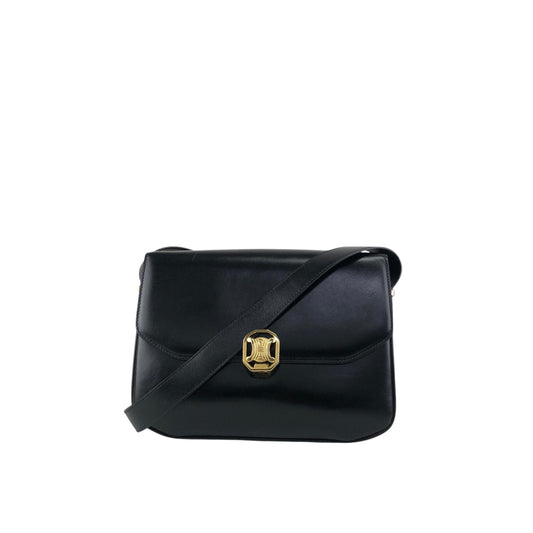 CELINE Blason Shoulder bag Black Vintage ad7eeu