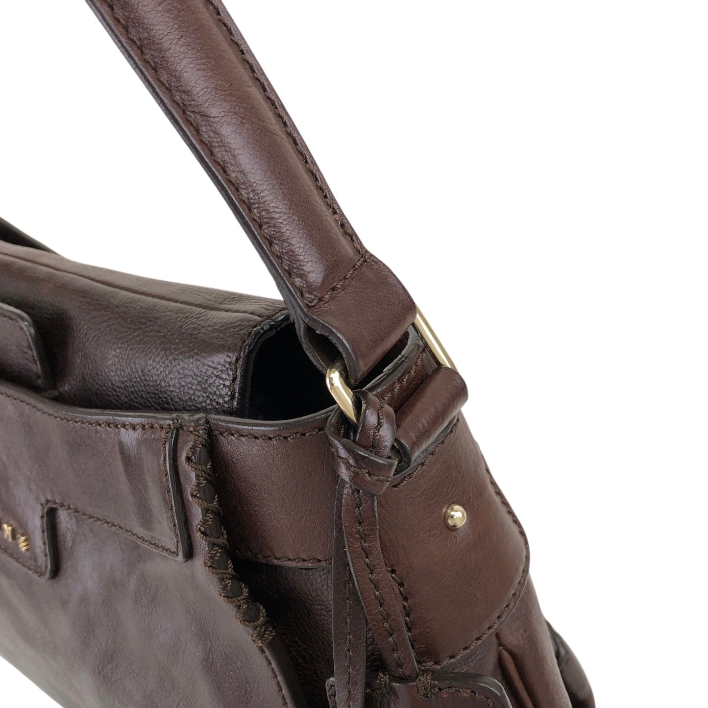 CELINE 馬車圖案肩背包 Hobobag 棕色 復古 icwcbk