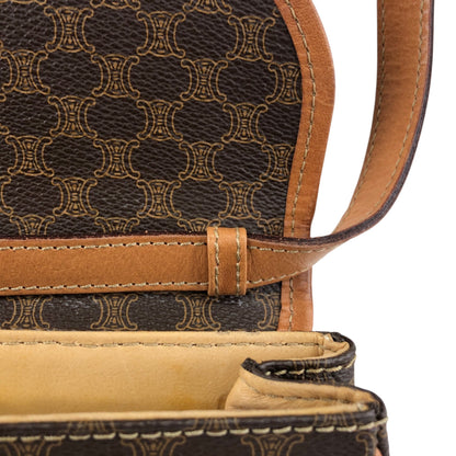 CELINE Macadam Blason Shoulder bag Brown Vintage a4uyd7