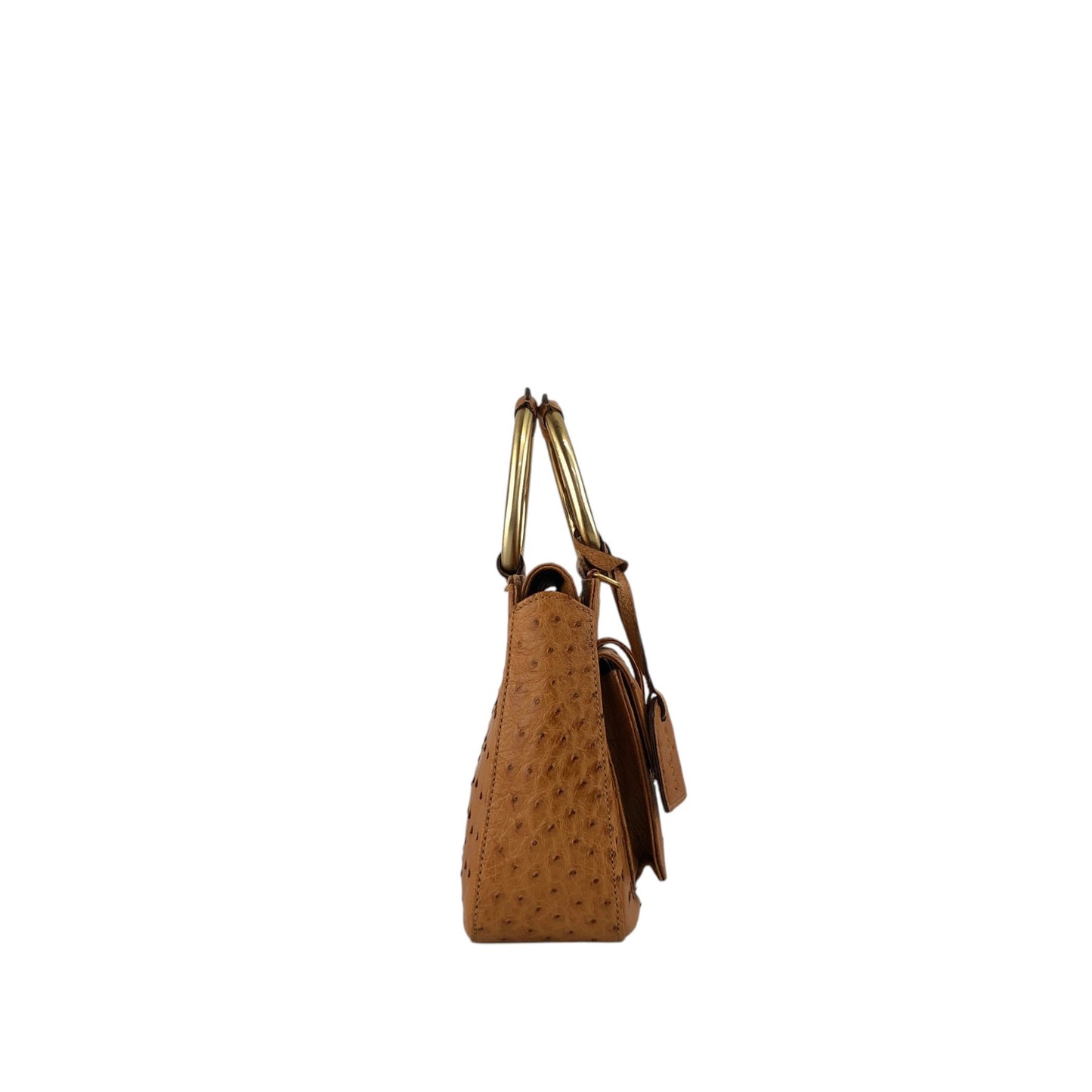 GUCCI Metal Handle Two-way Handbag Shoulder bag Brown Vintage suvydz