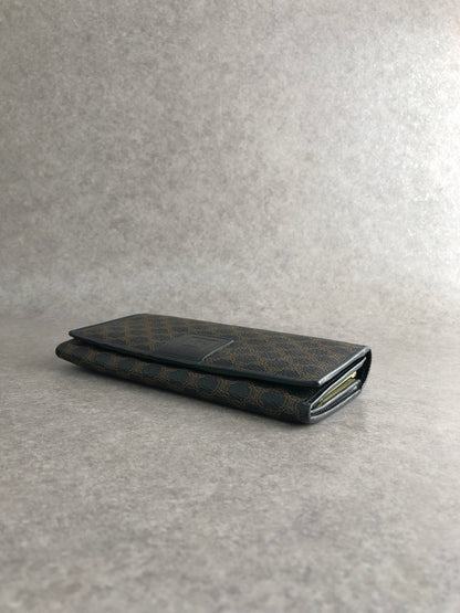 CELINE Macadam Blason Long Wallet Black Vintage d3z87w