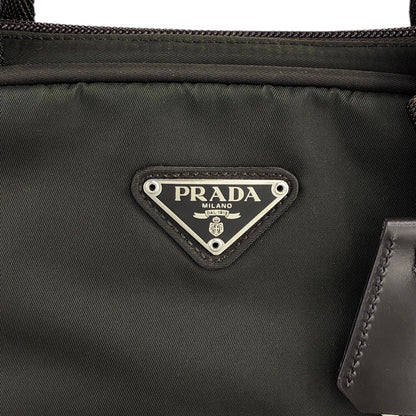 PRADA Tessuto Triangle Logo Padlock Shoulder bag Khaki Vintage kyp5pt