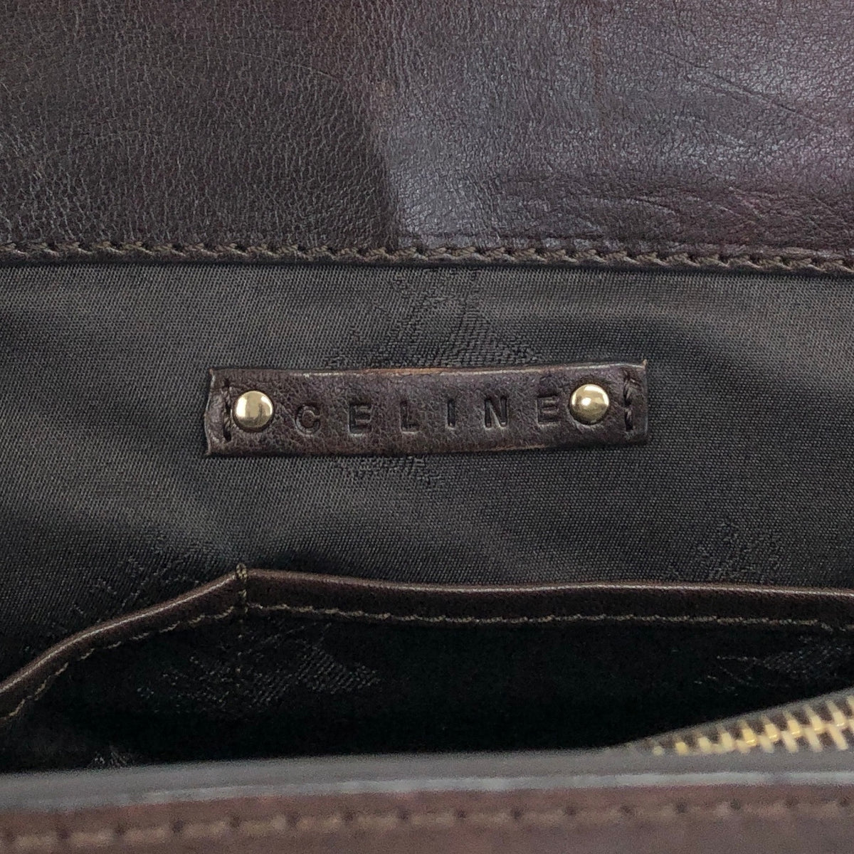 CELINE Horse Carriage Handbag Brown Vintage xsytb4