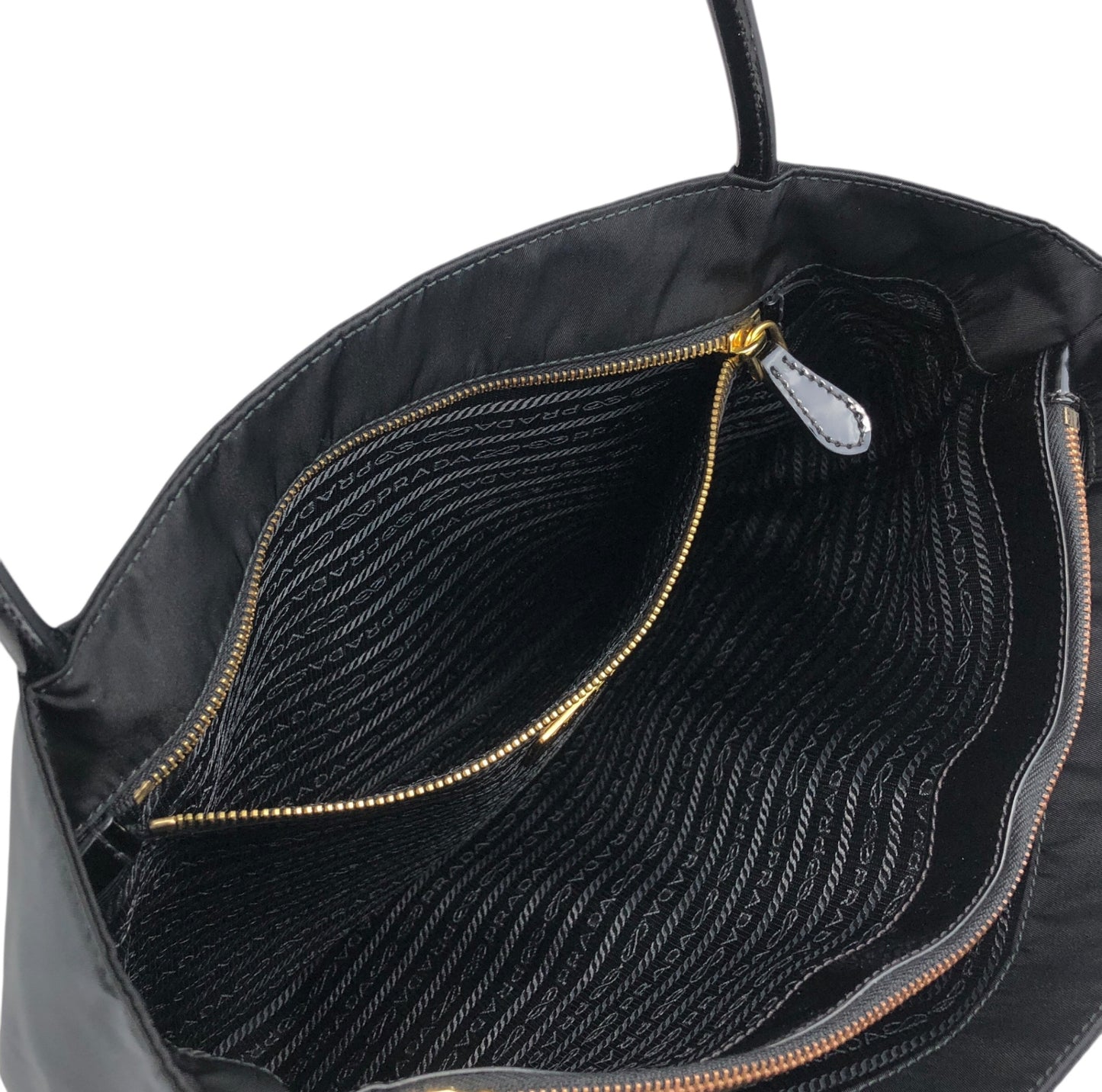 PRADA Tessuto Logo Handbag Black Vintage cmchvi