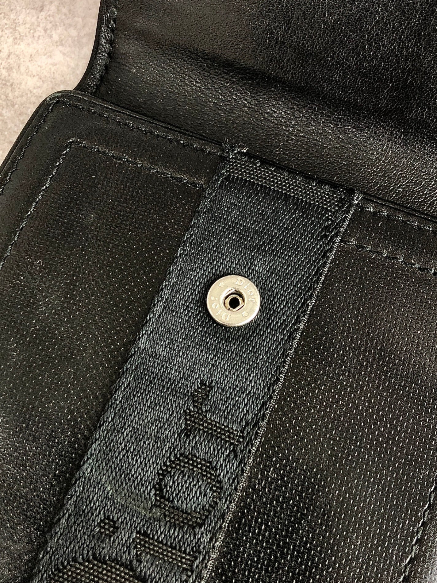 Christian Dior Logo Folded Wallet Black Vintage aps3wd
