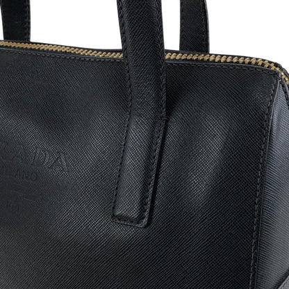 PRADA Logo Embossed Padlock Handbag Navy Vintage w43cew