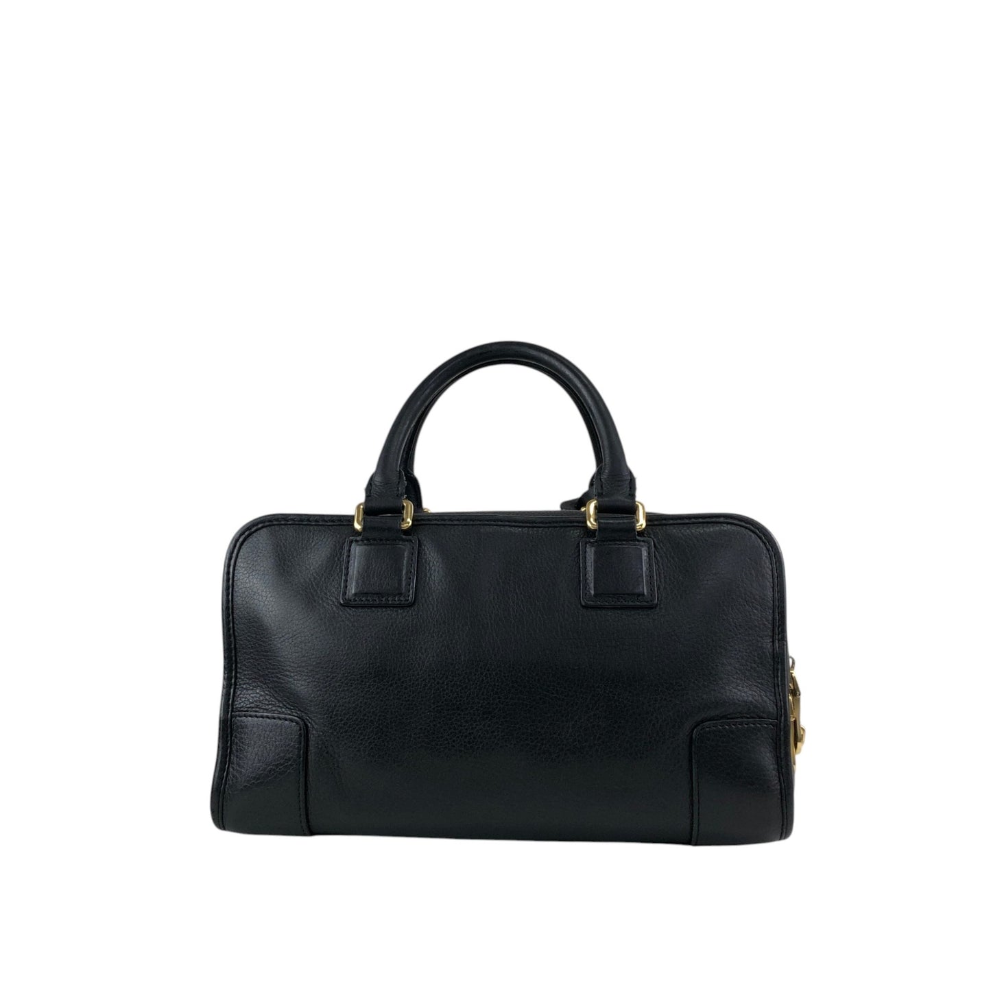 LOEWE Amazona28 Anagram Small Boston bag Handbag Black Vintage jti3x5