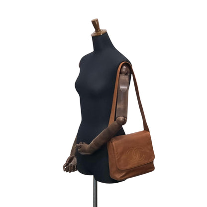 CHANEL Coco Mark Shoulder bag Brown Vintage 4fngsv