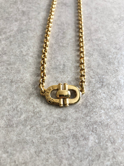 CELINE Horse Bit Necklace Gold Vintage mnzuz4