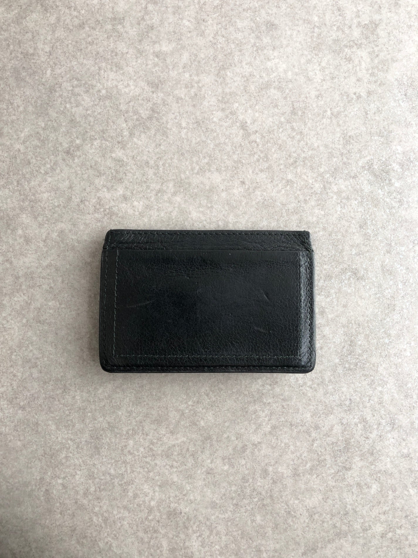 PRADA Logo Ribbon Motif Card holder Black Vintage mcbejz
