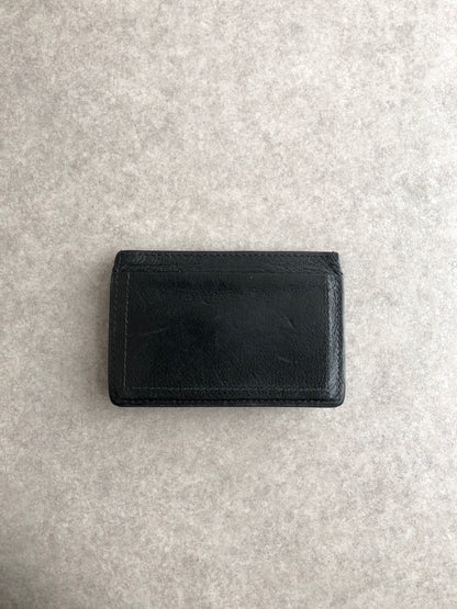 PRADA Logo Ribbon Motif Card holder Black Vintage mcbejz