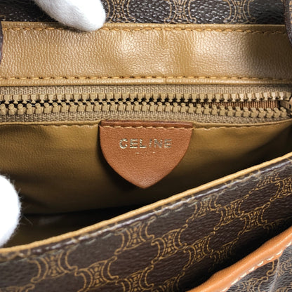 CELINE Macadam Blason Front Buckle Shoulder bag Brown Vintage 8vwf72