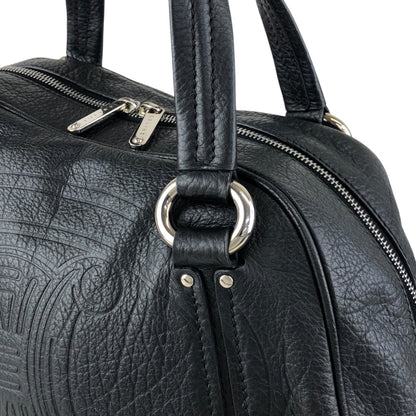 CELINE Blason Small Boston bag Handbag Black Vintage 2bg7ri