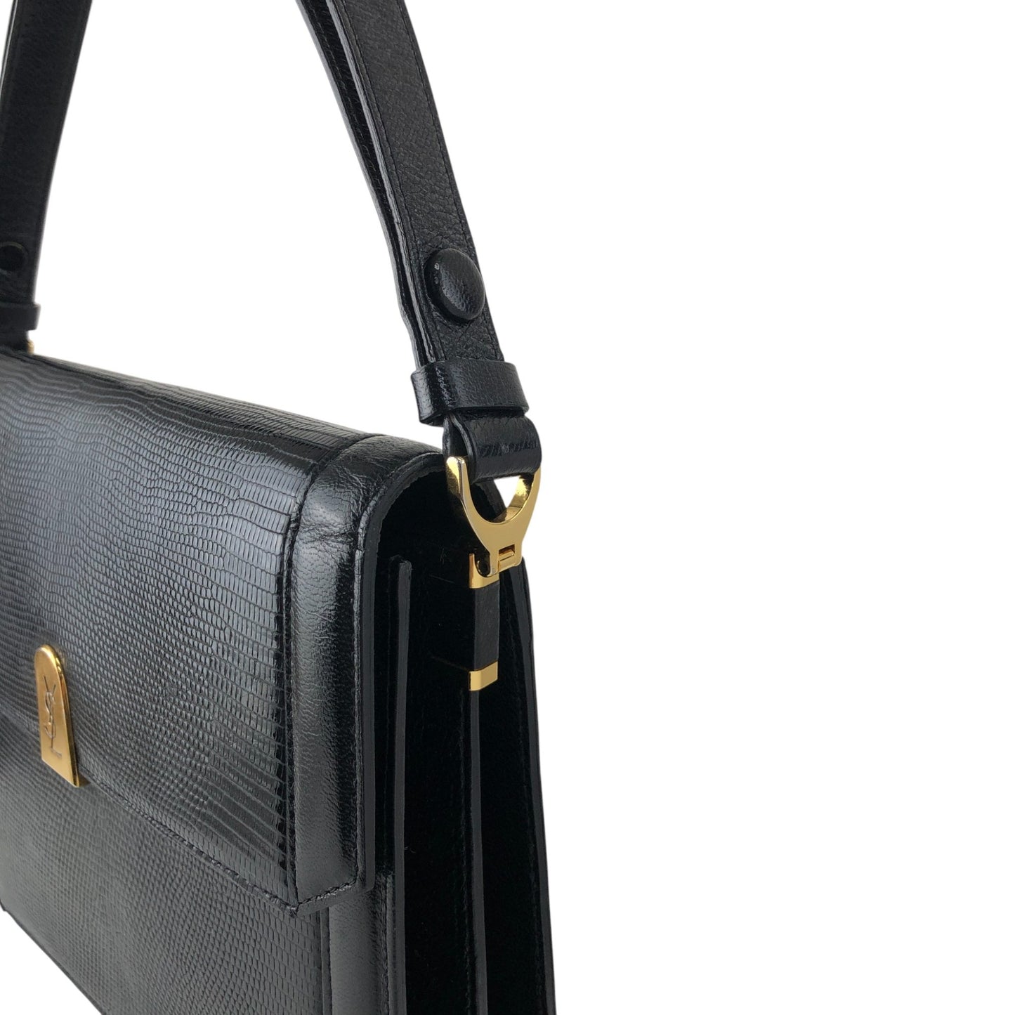 Yves Saint Laurent YSL Logo Shoulder bag Black Vintage mwbp36