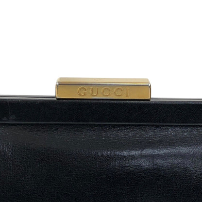 GUCCI Logo Metal Clasp Small Shoulder bag Black Vintage cepe4m