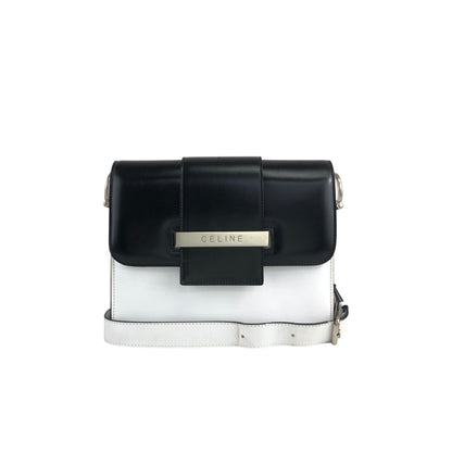 CELINE Shoulder bag White×Black Vintage d2pyg5