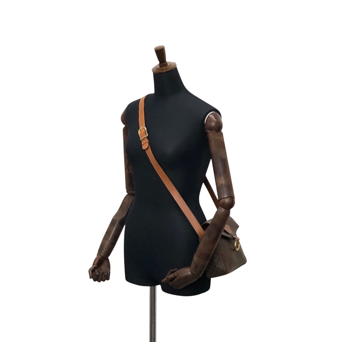 CELINE Macadam Horseshoe Shoulder bag Brown Vintage uuau5i