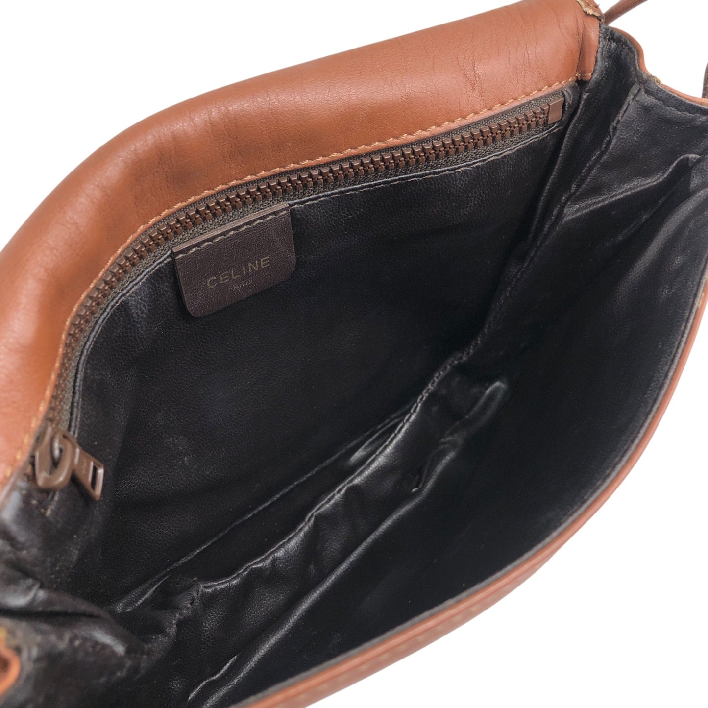 CELINE Blason Round Shoulder bag Brown Vintage krviby