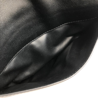 CELINE Triomphe Leather Crossbody Shoulder bag Black Vintage hn5feu