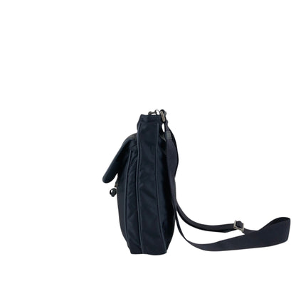 PRADA Logo Front Buckle Shoulder bag Navy Vintage eiigp4