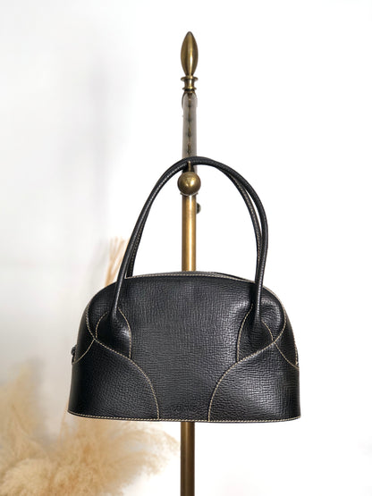 LOEWE Logo Embossed Handbag Black Vintage xuiewb