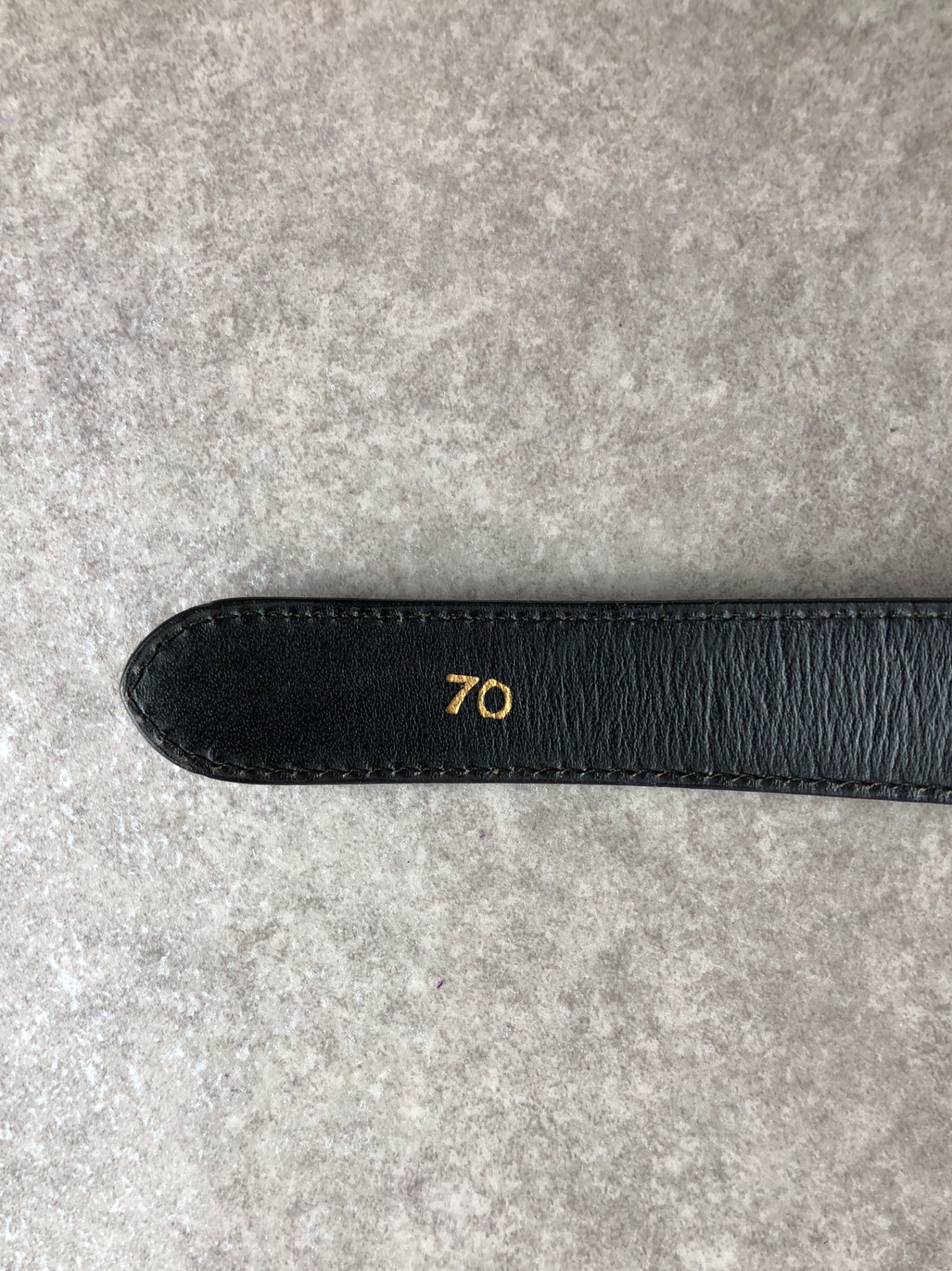 CELINE Horse Carriage Belt Black Vintage j7kdt3