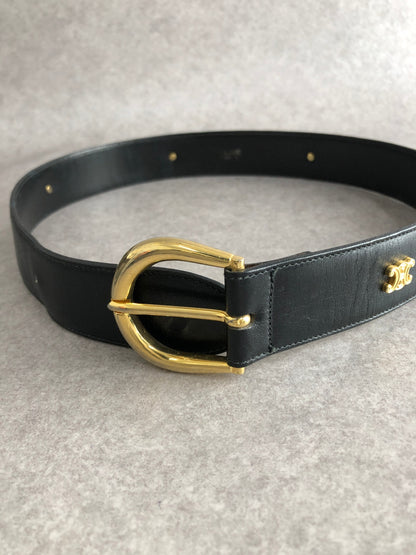 CELINE Blason Belt Black Vintage 6nyfwf