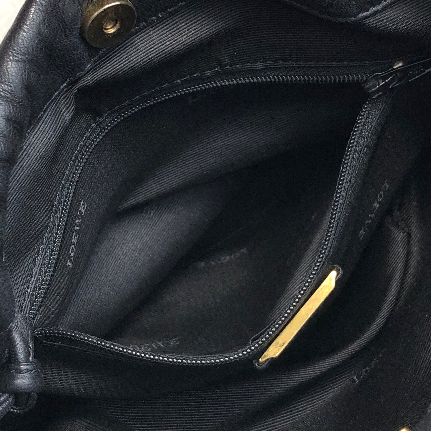 LOEWE Anagram Leather Drawstring Small Shoulder bag Black Vintage z8wxmx